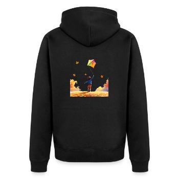 Les enfants passent du temps à apprendre et à découvrir - Veste à capuche bio Premium Unisexe - noir - Dos - Nico (187cm)