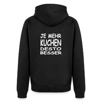 Kuchen - Unisex Premium Bio Zip Hoodie - Schwarz - Hinten - Nico (187cm)