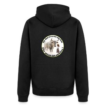 Pour vous, ce n’est qu’une vache - Veste à capuche bio Premium Unisexe - noir - Dos - Nico (187cm)