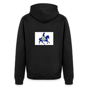 Connecticut State Flag Cowboy - Unisex Premium Organic Zip Hoodie - black - Back - Nico (187cm)