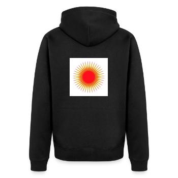 Red And Yellow Sale Blast - Unisex Premium Organic Zip Hoodie - black - Back - Nico (187cm)