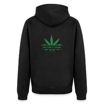 Pas de panique, c’est bio - Veste à capuche bio Premium Unisexe - noir - Dos - Nico (187cm)