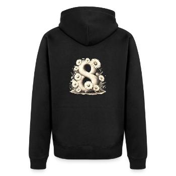 Nr. 8 eit digitale Hintergrundnummer Vektorzeichen Tal - Unisex Premium Bio Zip Hoodie - Schwarz - Hinten - Nico (187cm)