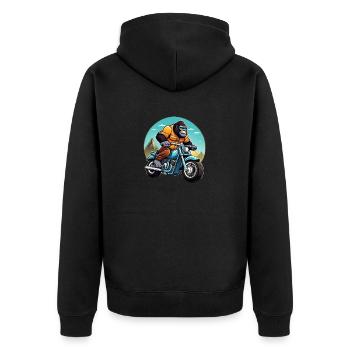 Motard gorille - Veste à capuche bio Premium Unisexe - noir - Dos - Nico (187cm)