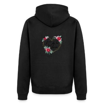 team de La mariée cœur floral-tshirt assorti - Veste à capuche bio Premium Unisexe - noir - Dos - Nico (187cm)