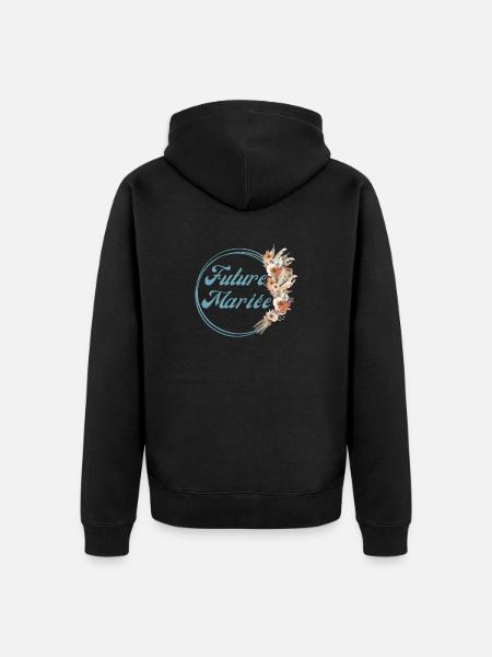 Bride-to-be Rustic Flowers - Matching tshirt - Unisex Premium Organic Zip Hoodie - black