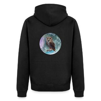 Fabulous owl illustration magic background - Unisex Premium Organic Zip Hoodie - black - Back - Nico (187cm)