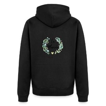 The Floral Bride-Matching Tshirt - Unisex Premium Organic Zip Hoodie - black - Back - Nico (187cm)