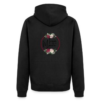 Floral bridal team - matching tshirt - Unisex Premium Organic Zip Hoodie - black - Back - Nico (187cm)