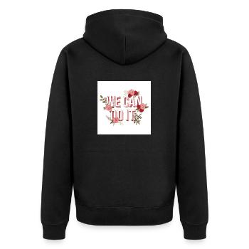 We can Do it - Unisex Premium Bio Zip Hoodie - Schwarz - Hinten - Nico (187cm)