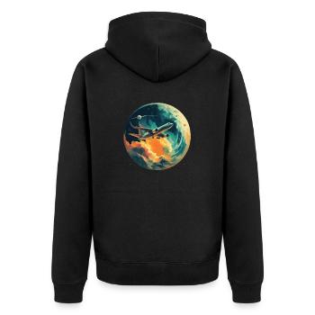 Global Flight : un voyage autour de la Terre - Veste à capuche bio Premium Unisexe - noir - Dos - Nico (187cm)