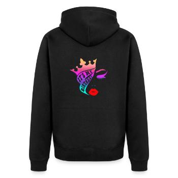 Beautiful female paint art Face colorful woman - Unisex Premium Organic Zip Hoodie - black - Back - Nico (187cm)