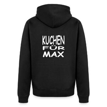 Kuchen - Unisex Premium Bio Zip Hoodie - Schwarz - Hinten - Nico (187cm)