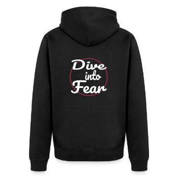 awesome embracing courage funny happy birthday - Unisex Premium Organic Zip Hoodie - black - Back - Nico (187cm)