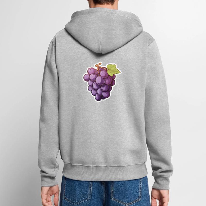 Weintraube oder dunkle Rebe Unisex Premium Bio Zip Hoodie