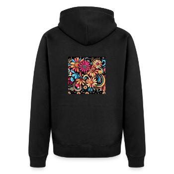 Enchanting Flowers - Unisex Premium Organic Zip Hoodie - black - Back - Nico (187cm)