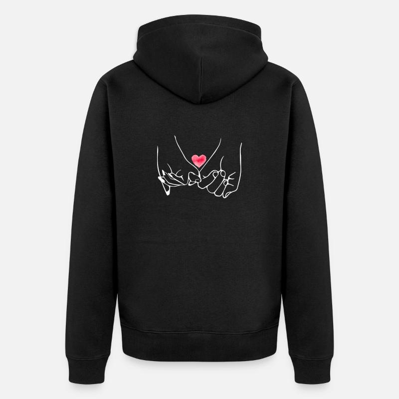 Händchen halten - Unisex Premium Bio Zip Hoodie - Schwarz
