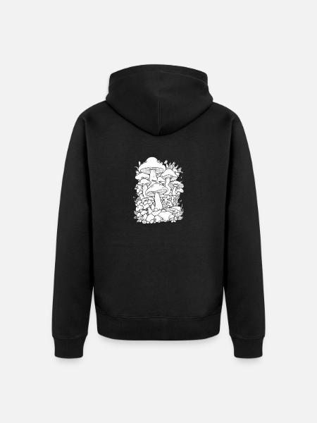Fungi - Unisex Premium Organic Zip Hoodie - black