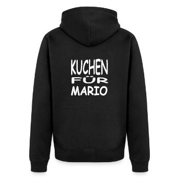 Kuchen - Unisex Premium Bio Zip Hoodie - Schwarz - Hinten - Nico (187cm)