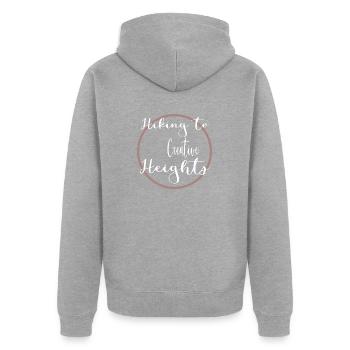 visual arts outdoor adventure gift idea - Unisex Premium Bio Zip Hoodie - Grau meliert - Hinten - Nico (187cm)