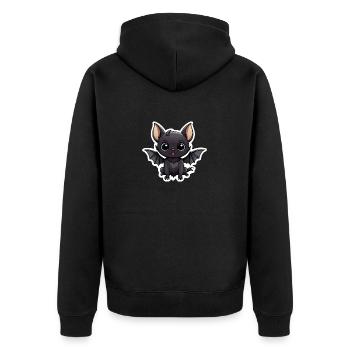 Illustration mignonne de chauve-souris - Veste à capuche bio Premium Unisexe - noir - Dos - Nico (187cm)