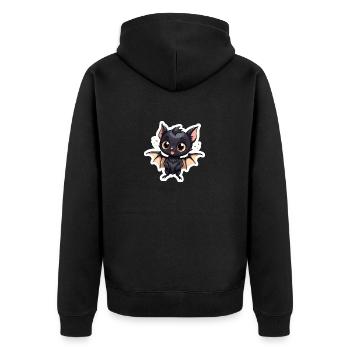 Illustration mignonne de chauve-souris - Veste à capuche bio Premium Unisexe - noir - Dos - Nico (187cm)