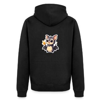 Illustration mignonne de chauve-souris - Veste à capuche bio Premium Unisexe - noir - Dos - Nico (187cm)