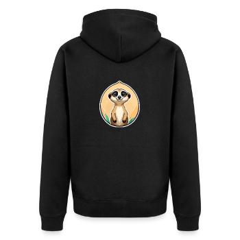 Suricate Illustration Mignonne - Veste à capuche bio Premium Unisexe - noir - Dos - Nico (187cm)