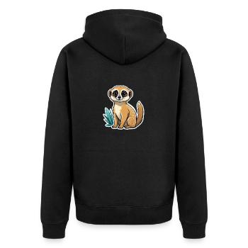 Suricate Illustration Mignonne - Veste à capuche bio Premium Unisexe - noir - Dos - Nico (187cm)