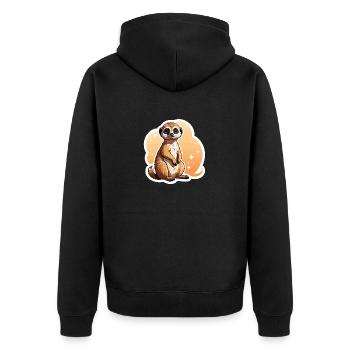 Suricate Illustration Mignonne - Veste à capuche bio Premium Unisexe - noir - Dos - Nico (187cm)