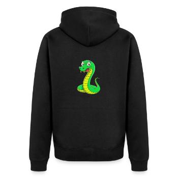 Disgusted Serpent: A Snaky Expression - Unisex Premium Organic Zip Hoodie - black - Back - Nico (187cm)