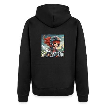 ma régulière rousse - Veste à capuche bio Premium Unisexe - noir - Dos - Nico (187cm)