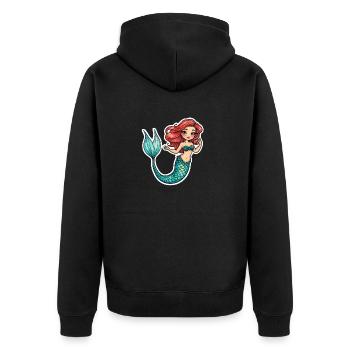 Mermaid Fantasy Illustration - Unisex Premium Organic Zip Hoodie - black - Back - Nico (187cm)