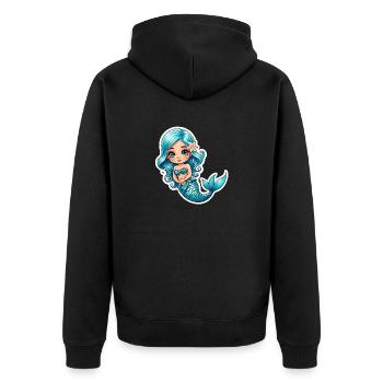Mermaid fantasy illustration - Unisex Premium Organic Zip Hoodie - black - Back - Nico (187cm)
