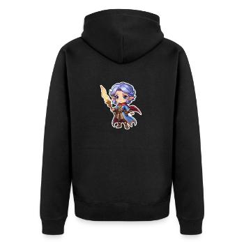 Wizard Fantasy Illustration - Unisex Premium Organic Zip Hoodie - black - Back - Nico (187cm)