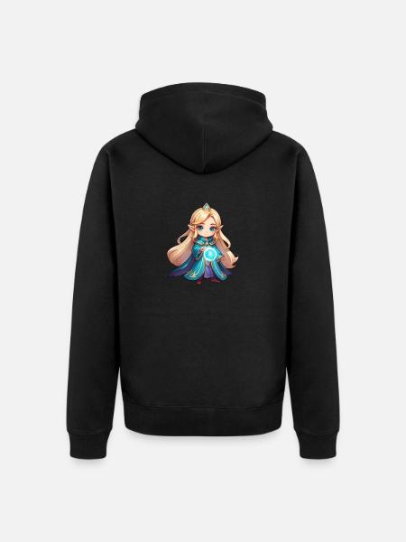 Sorceress Fanatsy Illustration - Unisex Premium Organic Zip Hoodie - black