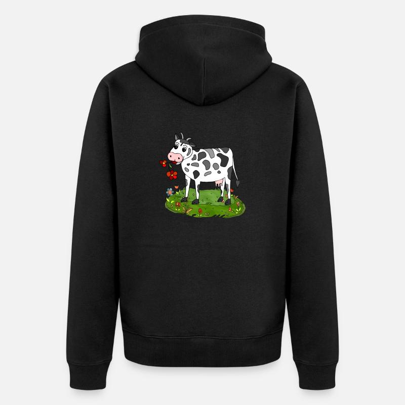 Vache - Veste à capuche bio Premium Unisexe - noir