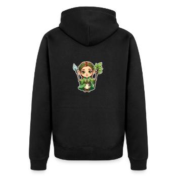Druid Druid Fantasy Illustration - Unisex Premium Organic Zip Hoodie - black - Back - Nico (187cm)