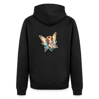 Fairy fantasy illustration - Unisex Premium Organic Zip Hoodie - black - Back - Nico (187cm)