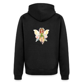 Fairy Fantasy Illustration - Unisex Premium Organic Zip Hoodie - black - Back - Nico (187cm)