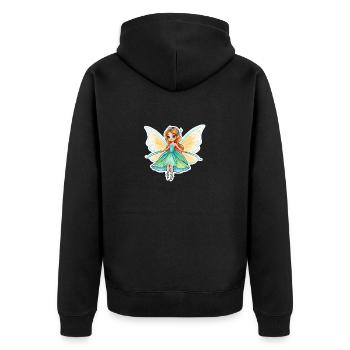 Fairy Fantasy Illustration - Unisex Premium Organic Zip Hoodie - black - Back - Nico (187cm)