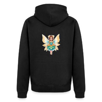 Fairy Fantasy Illustration - Unisex Premium Organic Zip Hoodie - black - Back - Nico (187cm)