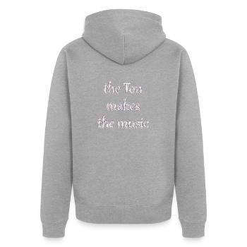 the Ton makes the music - Unisex Premium Organic Zip Hoodie - heather grey - Back - Nico (187cm)