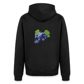 Trauben - Unisex Premium Bio Zip Hoodie - Schwarz - Hinten - Nico (187cm)