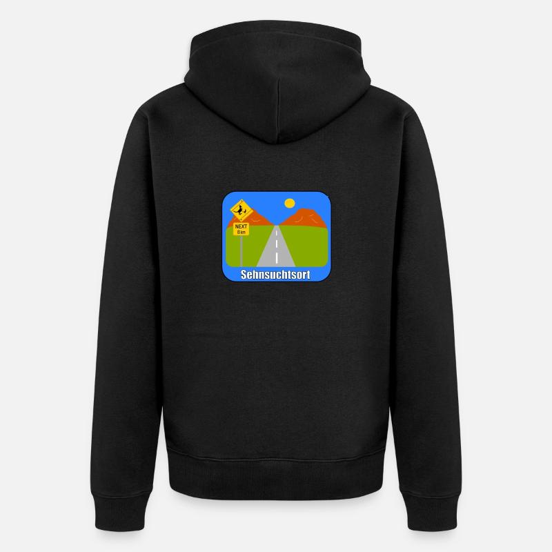 Sehnsuchtsort - Unisex Premium Bio Zip Hoodie - Schwarz