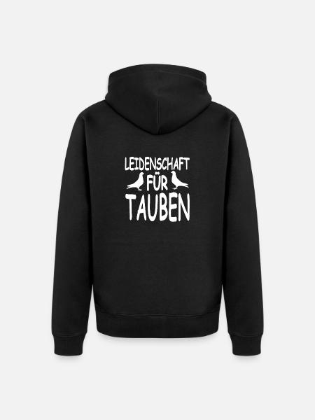 Tauben - Unisex Premium Bio Zip Hoodie - Schwarz