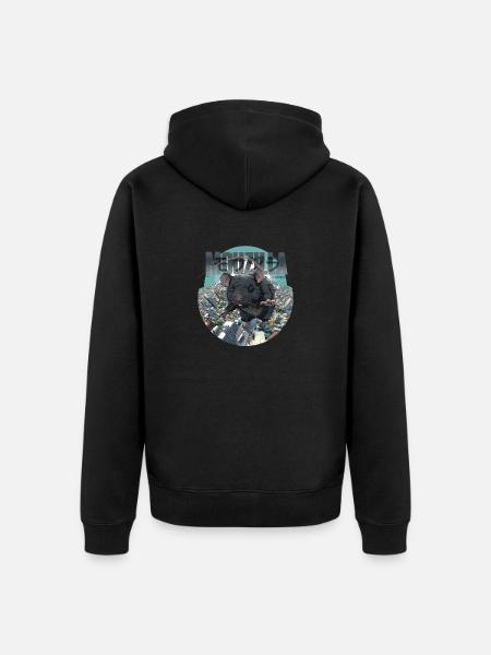 MOUZILLA - Unisex Premium Organic Zip Hoodie - black