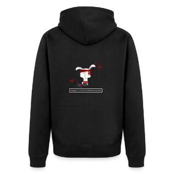AntiAngsthase - Unisex Premium Bio Zip Hoodie - Schwarz - Hinten - Nico (187cm)