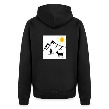 Skifreunde - Unisex Premium Bio Zip Hoodie - Schwarz - Hinten - Nico (187cm)