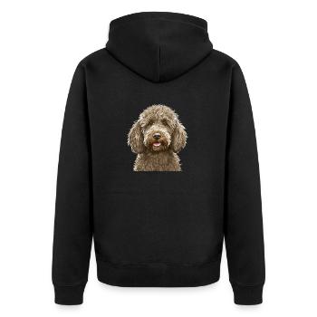 Labradoodle Dog - Unisex Premium Organic Zip Hoodie - black - Back - Nico (187cm)
